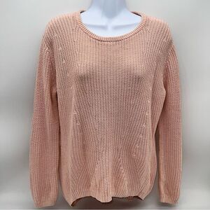 Banana Republic Factory Women's 100% Cotton Fisherman Knit Sweater is Pink-Sz-XS